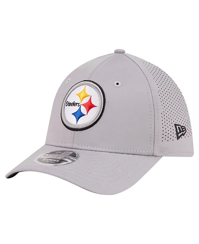New Era Men's Gray Pittsburgh Steelers 39THIRTY M-Crown Flex Fit Hat