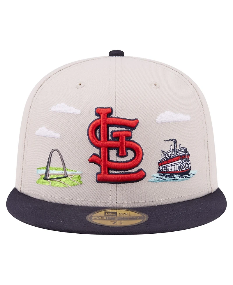 New Era Men's Khaki St. Louis Cardinals City Icon 59FIFTY Fitted Hat