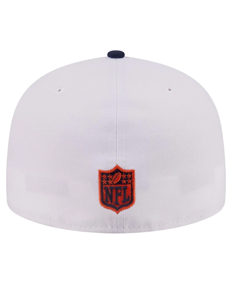 New Era Men's White/Navy Chicago Bears Retro Swoop 59FIFTY Fitted Hat