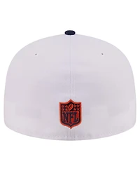 New Era Men's White/Navy Chicago Bears Retro Swoop 59FIFTY Fitted Hat