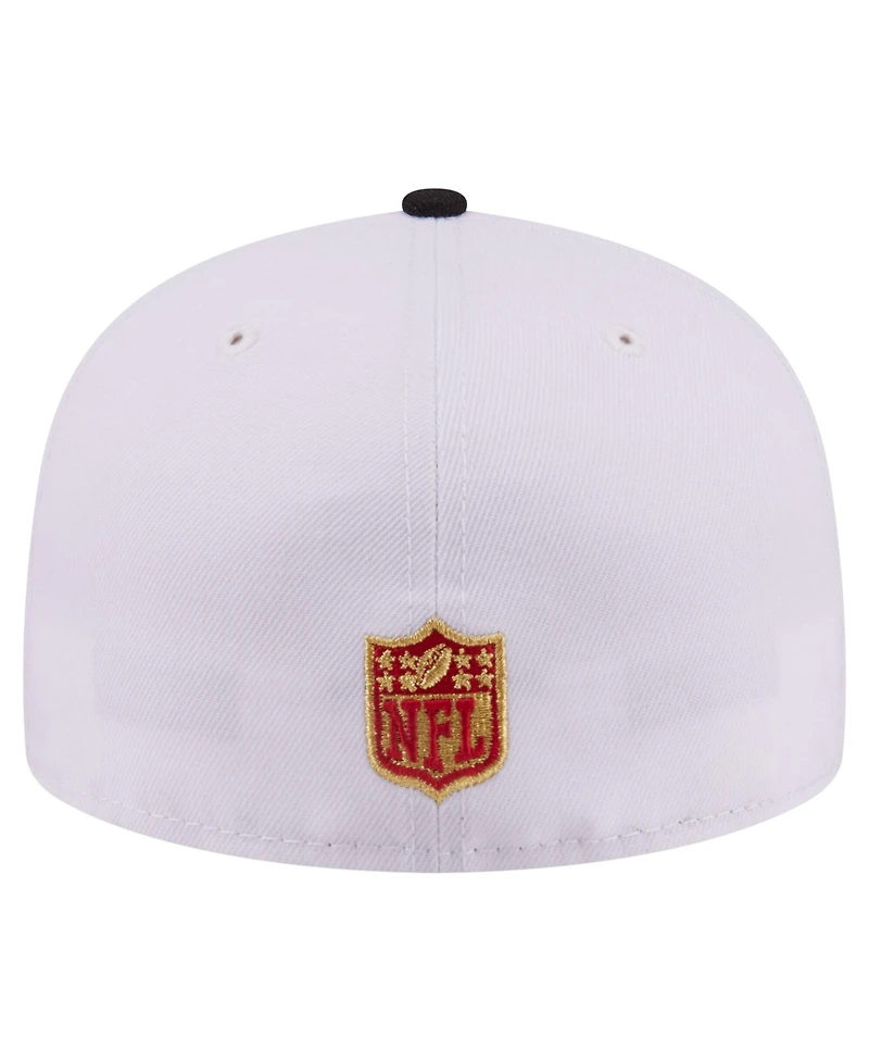 New Era Men's White/Black San Francisco 49ers Retro Swoop 59FIFTY Fitted Hat