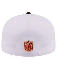 New Era Men's White/Black San Francisco 49ers Retro Swoop 59FIFTY Fitted Hat