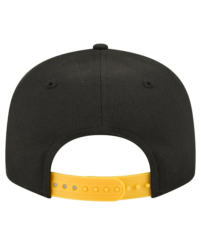 New Era Men's Black Pittsburgh Steelers Core Team Script 9FIFTY Snapback Hat