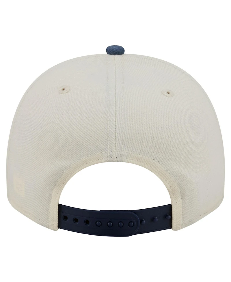 New Era Men's Cream/Navy Houston Texans Washed A-Frame 9FIFTY Snapback Hat