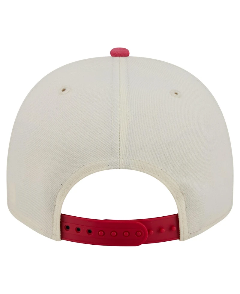 New Era Men's Cream/Scarlet San Francisco 49ers Washed A-Frame 9FIFTY Snapback Hat