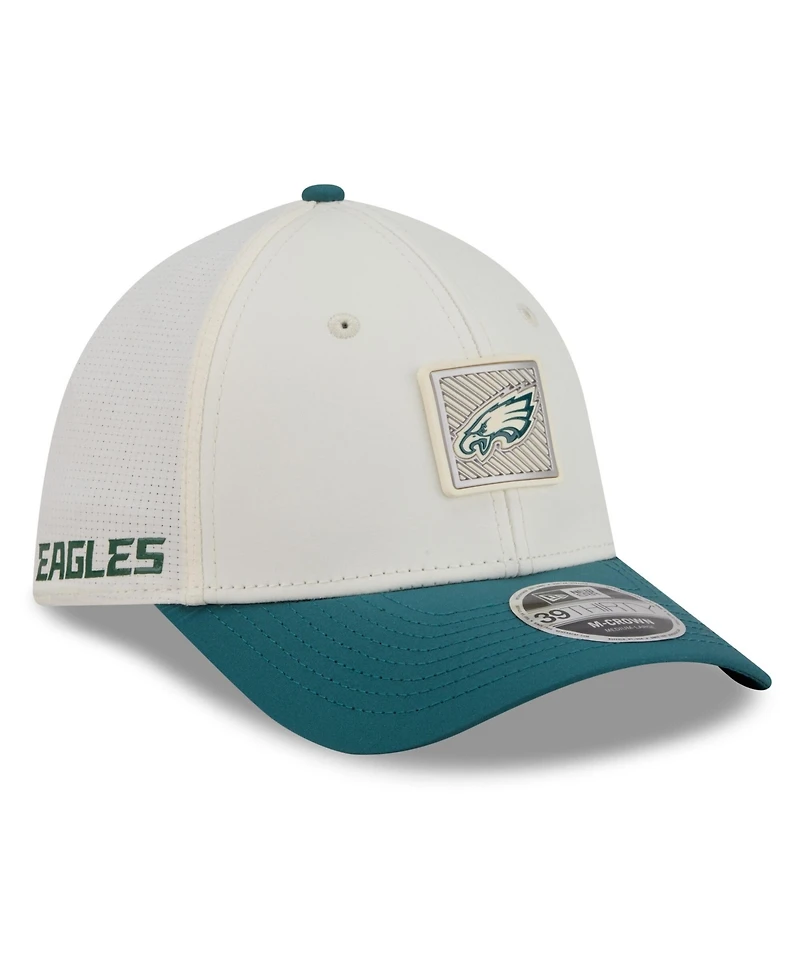 New Era Men's Cream/Midnight Green Philadelphia Eagles 2026 Nfl Training Camp 39THIRTY Flex Hat