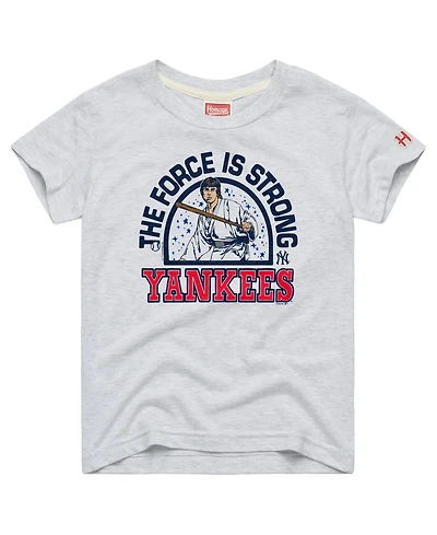 Homage Big Boys and Girls Heather Gray New York Yankees Star Wars x Mlb Dark Side T-Shirt