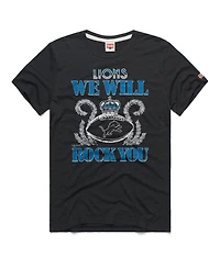 Homage Men's and Women's Charcoal Detroit Lions 2026 Nfl Schedule Queen Tri-Blend T-Shirt