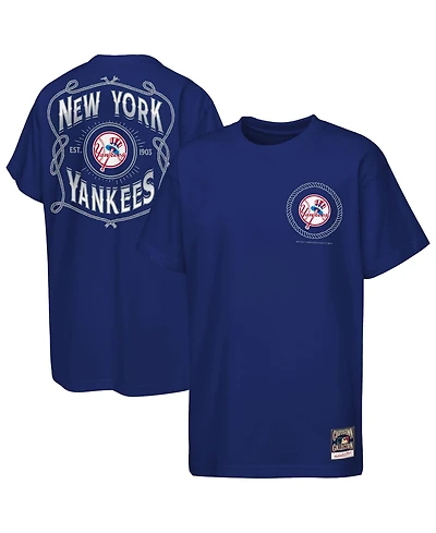 Mitchell & Ness Big Boys and Girls Navy New York Yankees Cooperstown Rodeo Rope T-Shirt