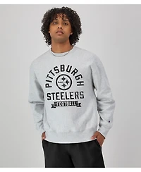 Champion Men's Heather Gray Pittsburgh Steelers Reverse Weave Fleece Pullover Sweatshirt