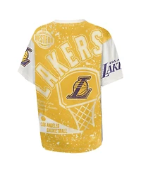 Outerstuff Big Boys and Girls Cream Los Angeles Lakers Top Player All-Over-Print T-Shirt