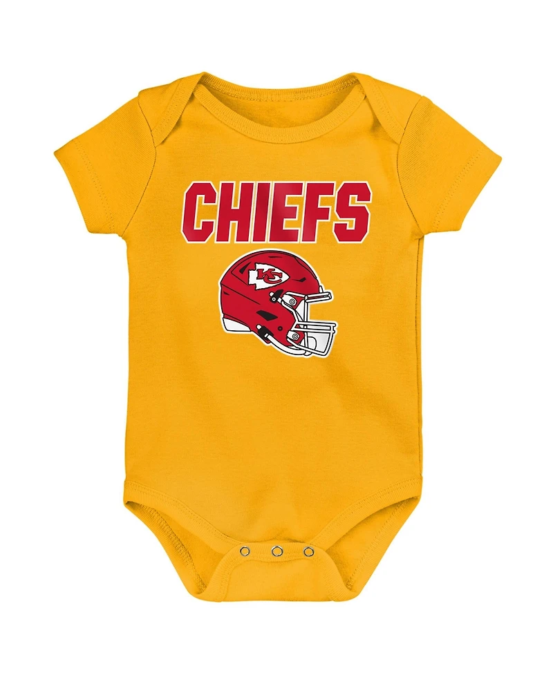 Outerstuff Baby Boys and Girls 3-Piece Kansas City Chiefs Littlest Player Bodysuit Set