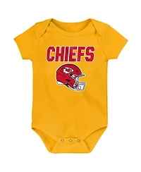 Outerstuff Baby Boys and Girls 3-Piece Kansas City Chiefs Littlest Player Bodysuit Set
