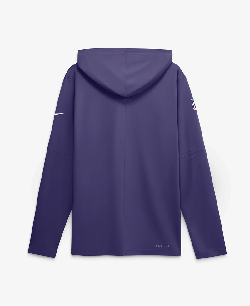 Nike Men's Purple Baltimore Ravens Sideline Dri-fit Long Sleeve Hooded T-Shirt