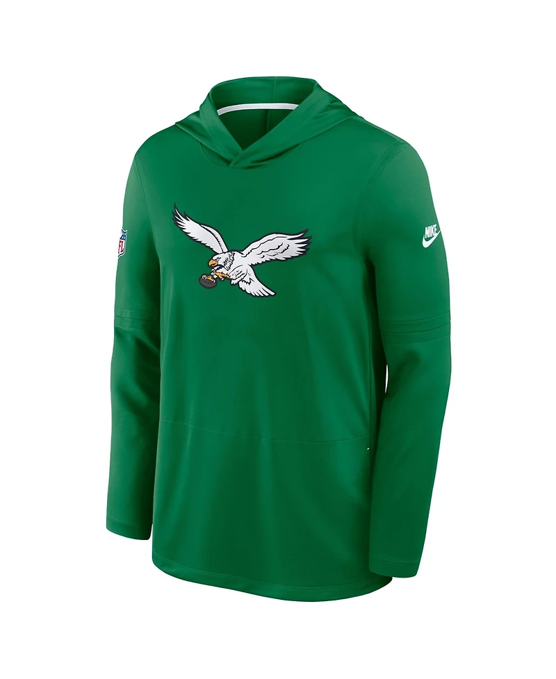 Nike Men's Kelly Green Philadelphia Eagles Big Tall 2026 Sideline Alternate Dri-fit Hooded Long Sleeve T-Shirt