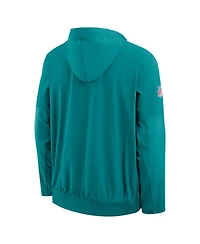 Nike Men's Aqua Miami Dolphins Alt Anorak Half-Zip Hooded Jacket