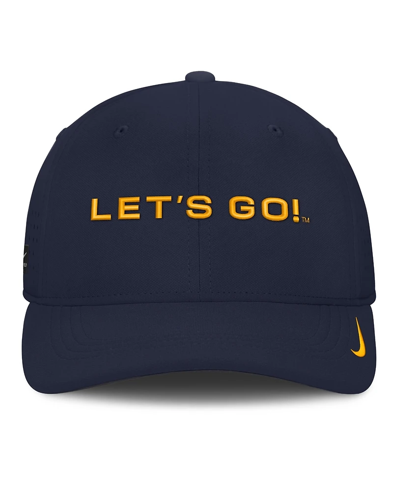 Nike Men's Navy West Virginia Mountaineers Gameday Aerobill Swooshflex Dri-fit Hat
