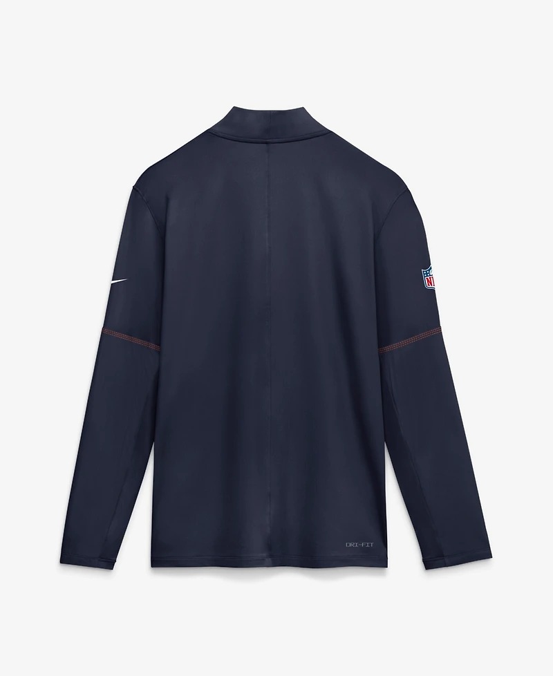 Nike Men's Navy Denver Broncos Sideline Dri-fit Half-Zip Pullover Sweatshirt