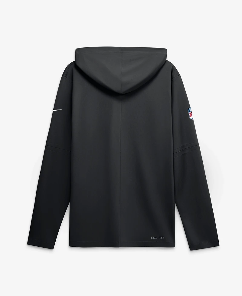 Nike Men's Black Detroit Lions Sideline Lightweight Long Sleeve Hooded Dri-fit T-Shirt