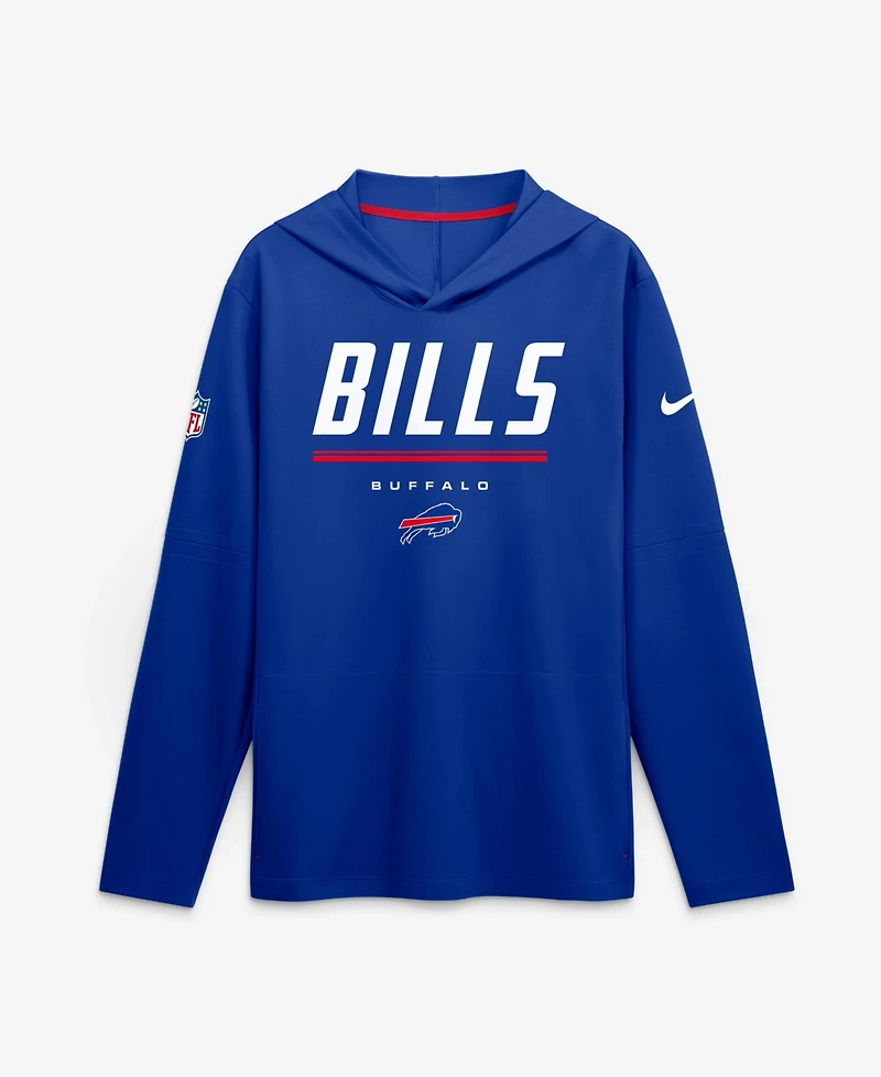 Nike Men's Royal Buffalo Bills Sideline Lightweight Long Sleeve Hooded Dri-fit T-Shirt