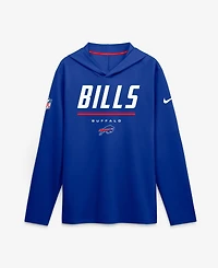 Nike Men's Royal Buffalo Bills Sideline Lightweight Long Sleeve Hooded Dri-fit T-Shirt
