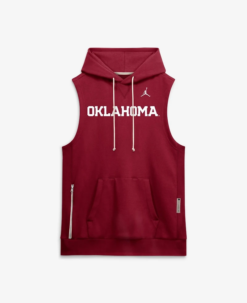 Jordan Men's Crimson Oklahoma Sooners 2026 Sideline Sleeveless Dri-fit Hoodie