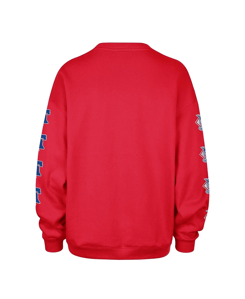 '47 Brand Women's Red Philadelphia Phillies Trendy Team Go Big Oversized Sweatshirt