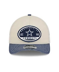 New Era Men's Natural Dallas Cowboys Frayed M-Crown A-Frame 9FORTY Adjustable Hat