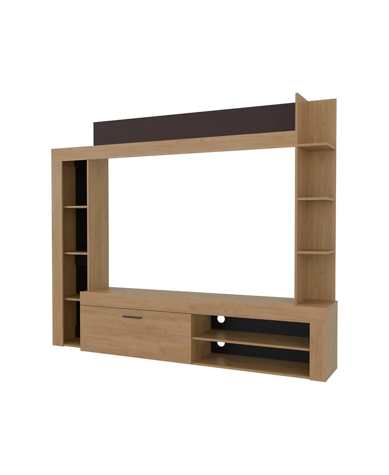 Fm Furniture Entertainment Center, Tv Stand with Shelves and Cabinets