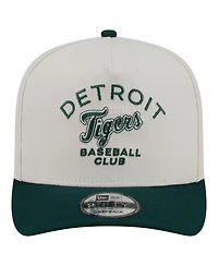 New Era Men's Cream/Dark Green Detroit Tigers Chrome A-Frame 9FIFTY Snapback Hat