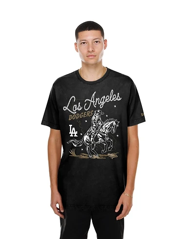 New Era Men's Black Los Angeles Dodgers Injection Lifestyle Urban Ranchwear T-Shirt