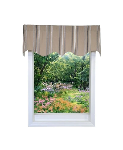 Rlf Home French Stripe Regal Window Valance 100% Cotton Lined Rod Pocket