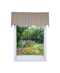 Rlf Home French Stripe Regal Window Valance 100% Cotton Lined Rod Pocket