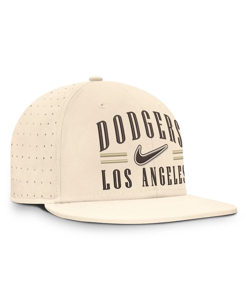 Nike Men's Natural Los Angeles Dodgers True Dri-fit AeroBill Fitted Hat