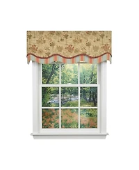 Rlf Home Palm Springs Trimmed Glory Window Valance 100% Cotton Lined Rod Pocket