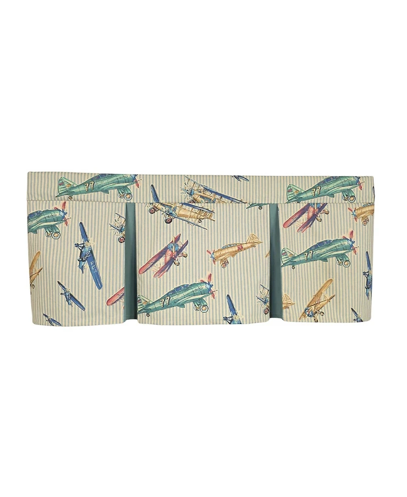 Rlf Home Air Show Pleated Window Valance 100% Cotton Rod Pocket