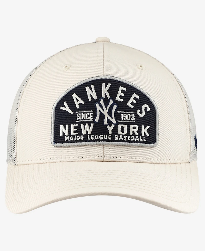'47 Brand Men's Cream New York Yankees Leland Adjustable Trucker Hat