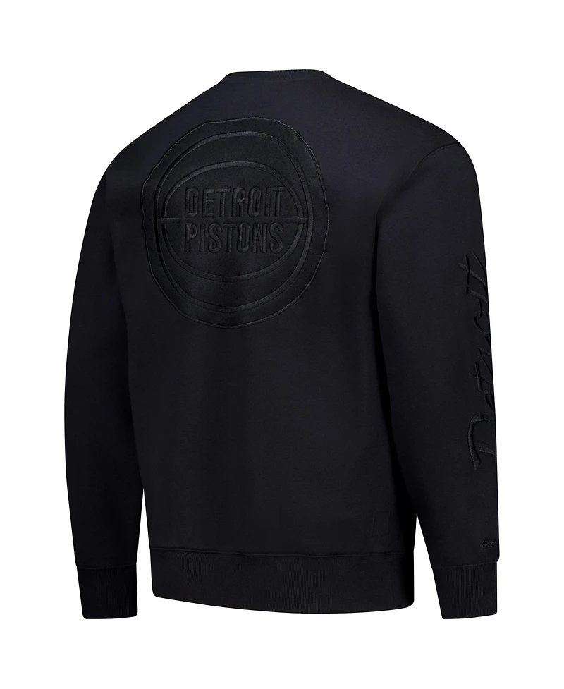 Mitchell & Ness Men's Black Detroit Pistons Phantom Fleece Sweatshirt