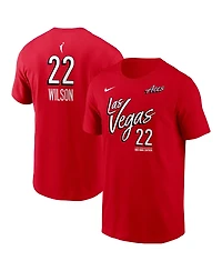 Nike Men's A'ja Wilson Red Las Vegas Aces Name Number Rebel Edition T-Shirt