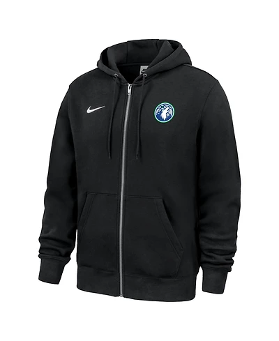 Nike Men's Black Minnesota Timberwolves Club Fleece Full-Zip Hoodie