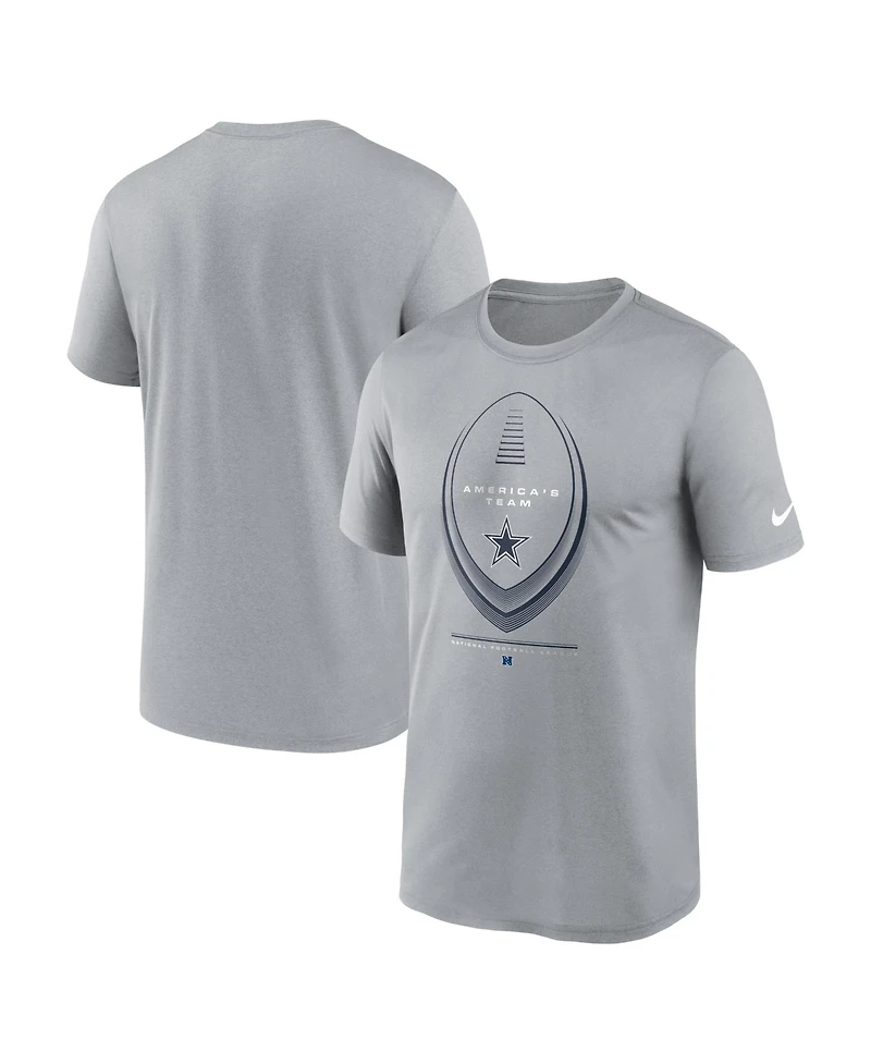 Nike Men's Gray Dallas Cowboys Legend Icon Dri-fit T-Shirt