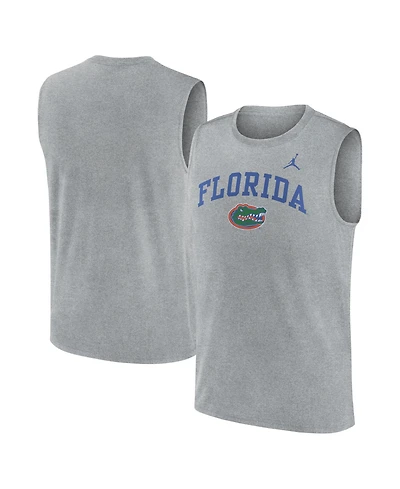 Jordan Men's Heather Gray Florida Gators Primetime Legend Arch Dri-fit Muscle T-Shirt