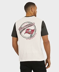 Darius Rucker Collection by Fanatics Men's Cream Tampa Bay Buccaneers Henley Color Block Slub Pocket T-Shirt