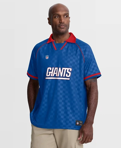Fanatics Men's Royal/Red New York Giants Homerun Raglan V-Neck Polo Shirt
