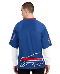 Starter Men's Royal/White Buffalo Bills Short Sleeve Long T-Shirt