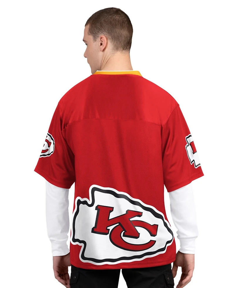Starter Men's Red/White Kansas City Chiefs Short Sleeve Long T-Shirt