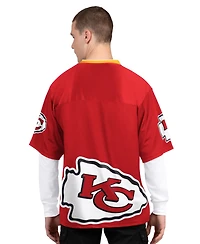 Starter Men's Red/White Kansas City Chiefs Short Sleeve Long T-Shirt