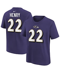 Nike Big Boys and Girls Derrick Henry Purple Baltimore Ravens Player Name Number T-Shirt