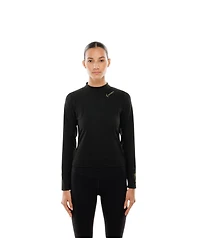 New Era Women's Black Wnba Glam Game Mock Neck Long-Sleeve T-Shirt