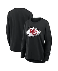 Fanatics Women's Black Kansas City Chiefs Relaxed Hip Essential Long Sleeve T-Shirt